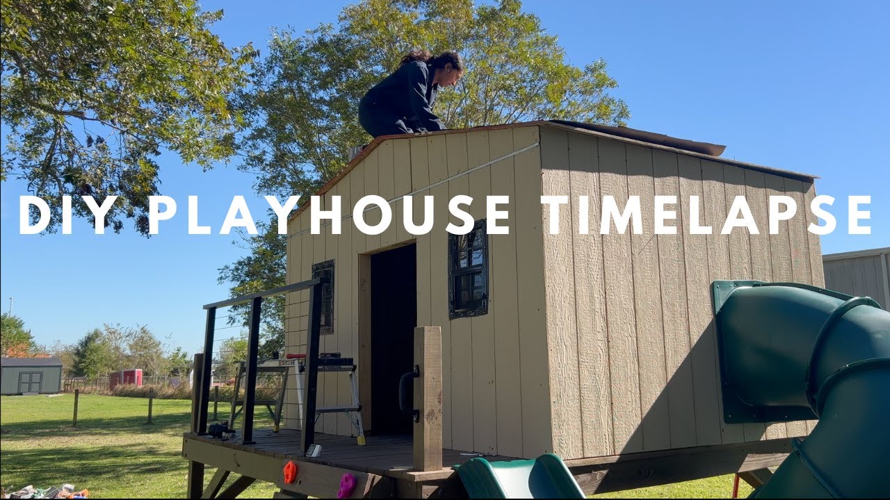 DIY PLAYHOUSE TIMELAPSE | HOW TO BUILD AN OUTDOOR PLAYHOUSE