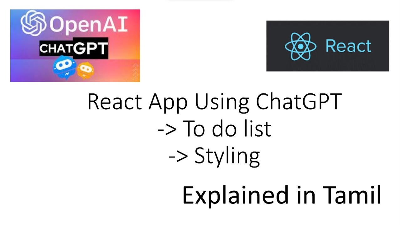 React App using ChatGPT | Explained in Tamil.
