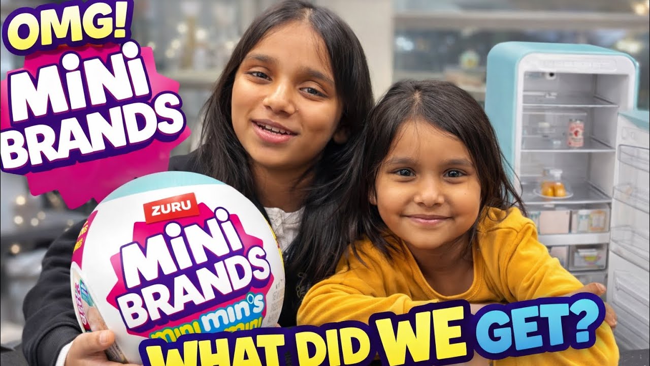 Mini Brands Fill The Fridge Playset by ZURU|Aakifa and Zaina unboxing vlog..🎊🎉 #fun #unboxing #zuru