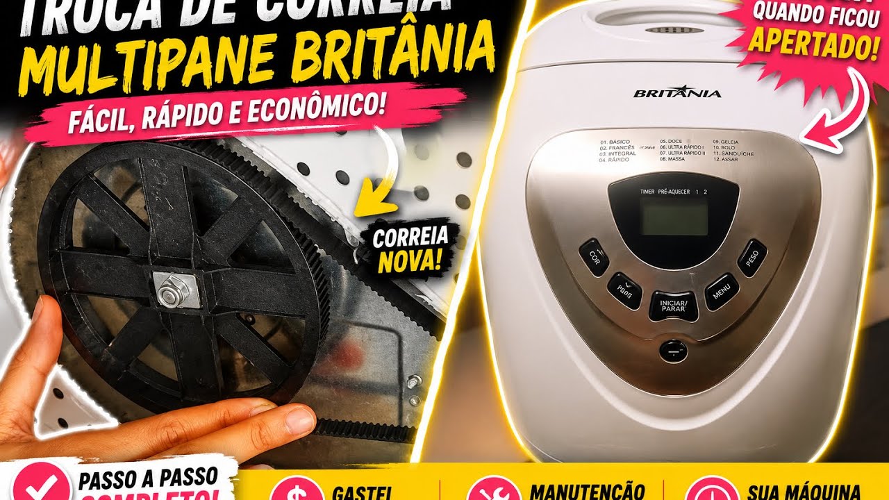 troca de correia fácil Multi pane Britânia fácil , quando + Oq fazer quando a correia fica apertada
