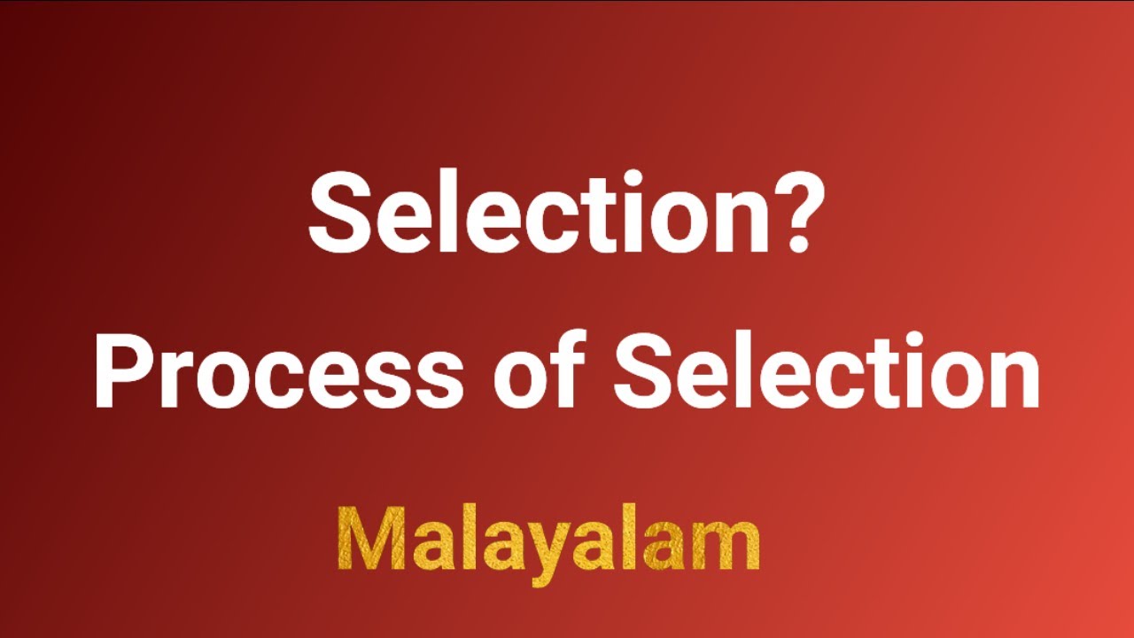 Selection | Selection Process | Malayalam |