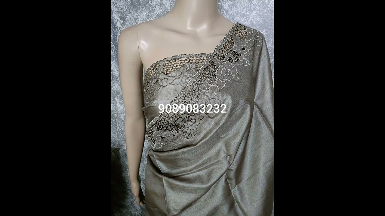 Tussar silk cutwork sarees