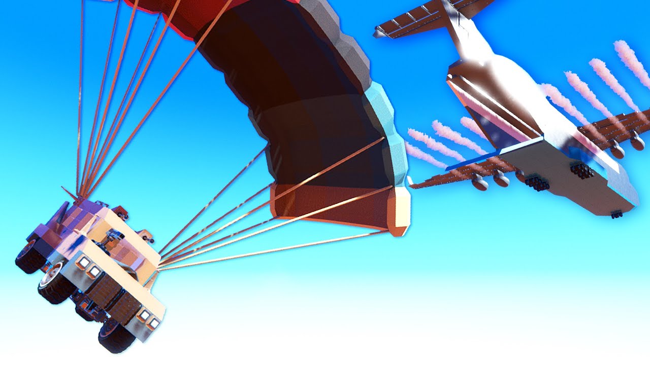 Air-Dropping a Car from a Cargo Plane with a Parachute Mod!