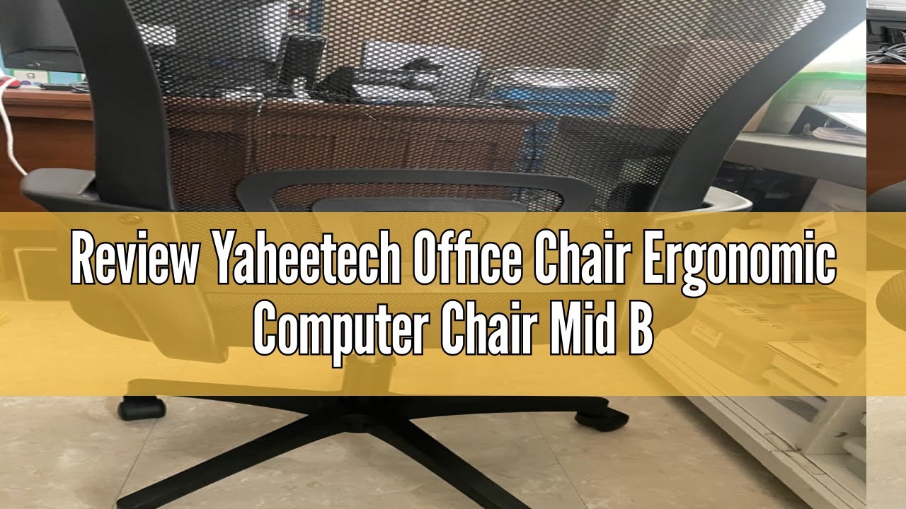 Review Yaheetech Office Chair Ergonomic Computer Chair Mid Back Adjustable Desk Chair with Lumbar Su