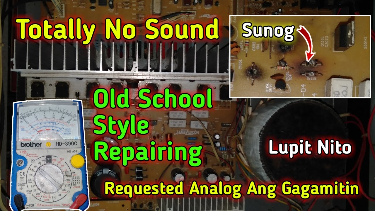 Repairing amplifier gamit lang analog multimeter | my sunog |totally no sound