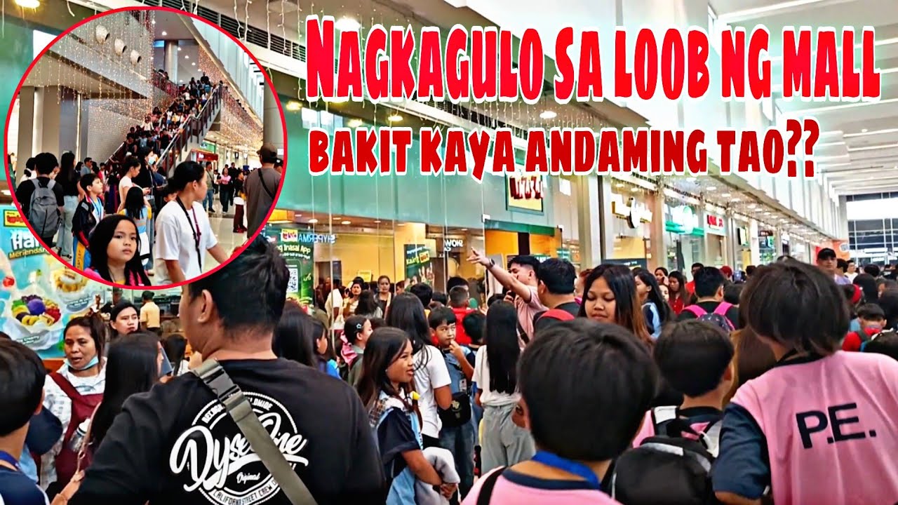 Nagkagulo ang mga tao sa loob ng mall ang daming tao nasa loob ng mall bakit kaya?? 