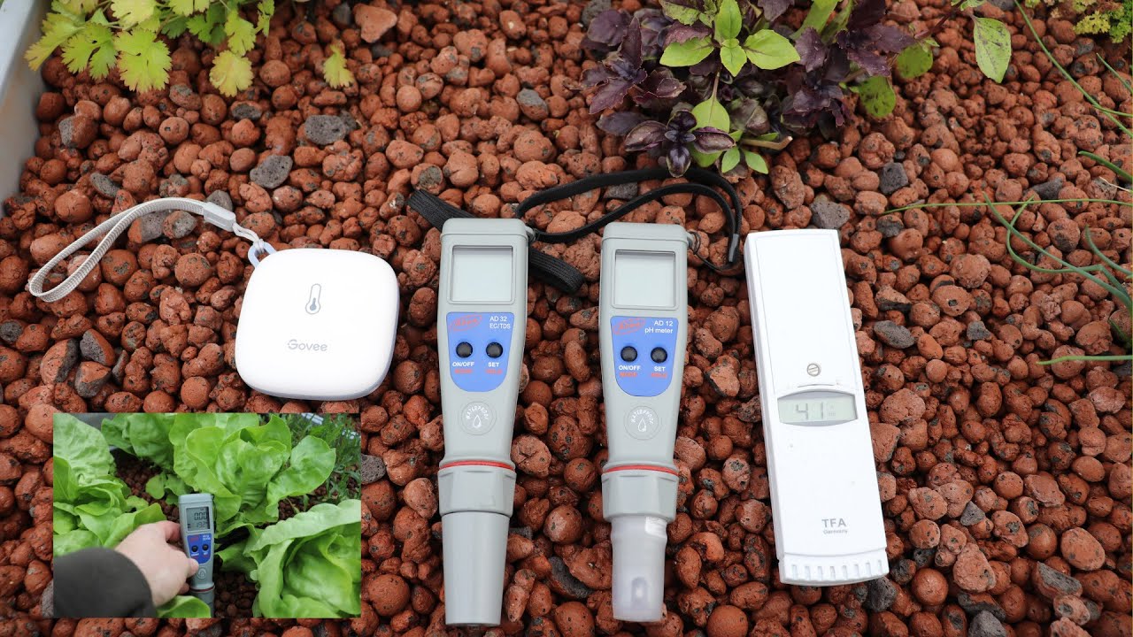 Hydroponik Gewächshaus - Wasserwerte und Temperatur smart messen (pH, Leitwert, Temperatur)