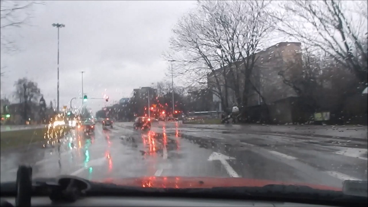 Jazda Micrą ulicami Łodzi w deszczowym klimacie 11.12.2016.