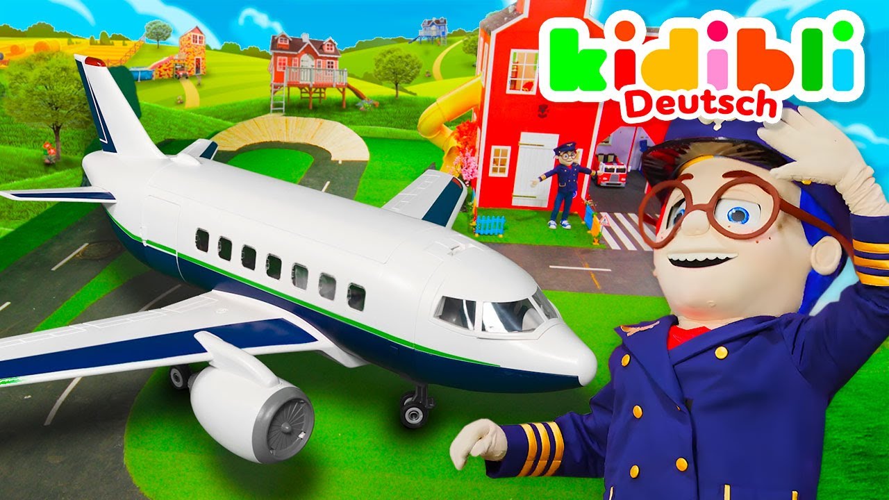 Die Kinder spielen Piloten mit einem echten Flugzeug | Die Kinder spielen! ⛑ Kidibli