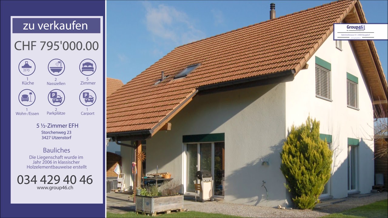 5 &frac12; - 6 &frac12;-Zimmer Einfamilienhaus Storchenweg 23 3427 Utzenstorf