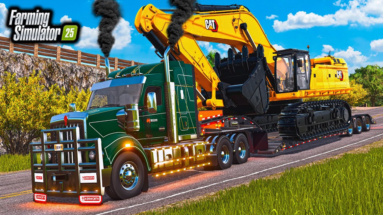 FIRST TRUCKING JOB! OVERSIZED CONSTRUCTION EQUIPMENT | FS25
