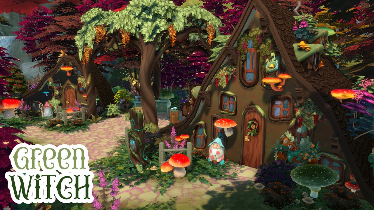 Green Witch's Tiny Home 🌿✨ | The Sims 4 Speed Build (No CC)