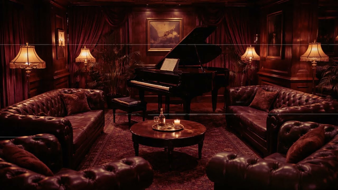 Vintage Jazz Playing in a Rainy Night Lounge | Cozy Late Night Ambience for Relaxing