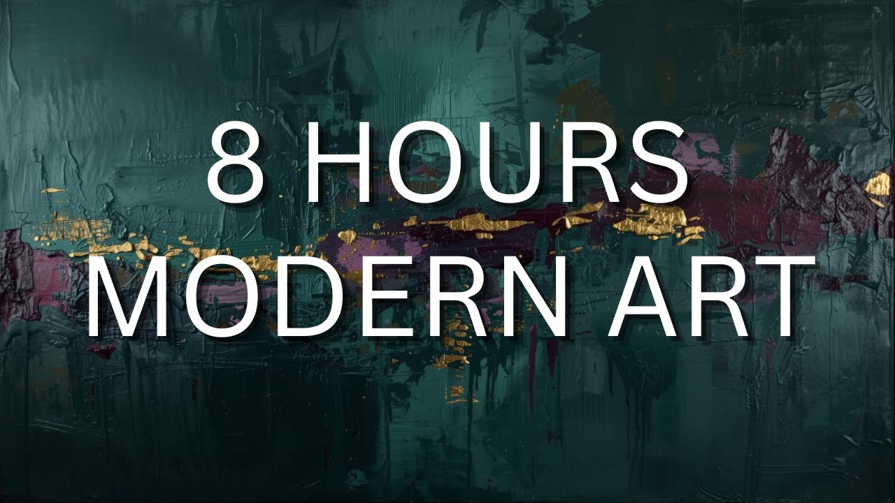 8 Hours of Forest Green & Plum Abstract Art – Textured Modern Painting for Luxury Living Room TV