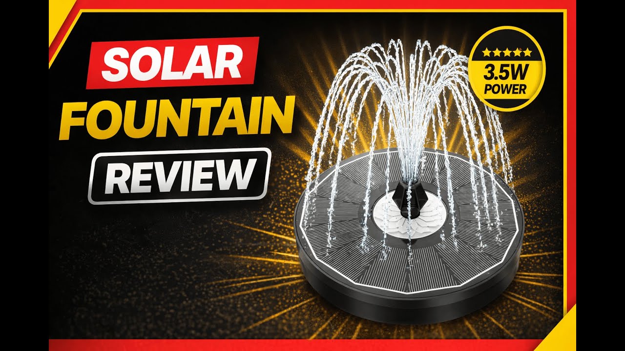 Review - Yzert Solar Fountain Glass White Flower, 3.5W Bird Bath Fountains Solar Power No