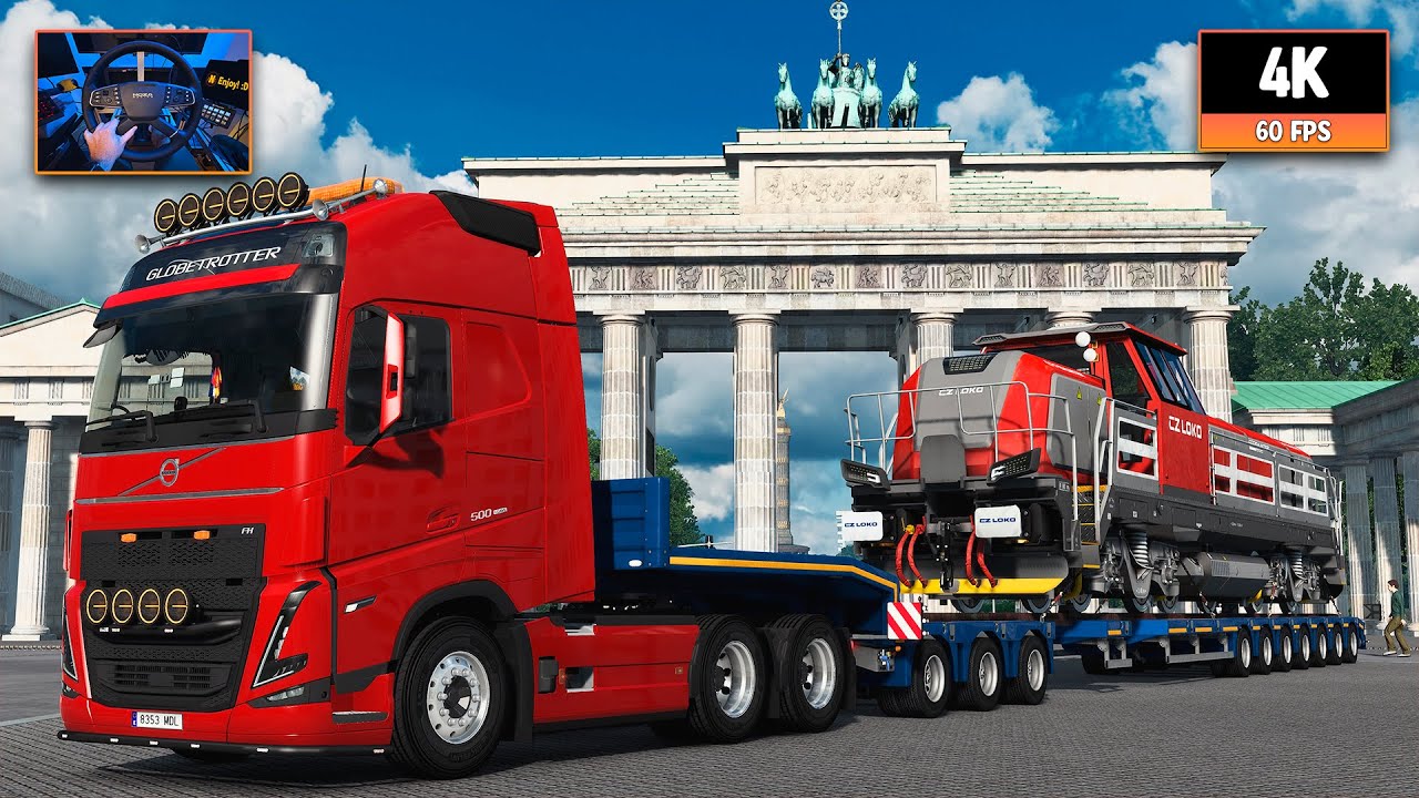 Volvo FH5 500 | Berlin - Szczecin | ETS2 1.56 4K + Wheel Cam