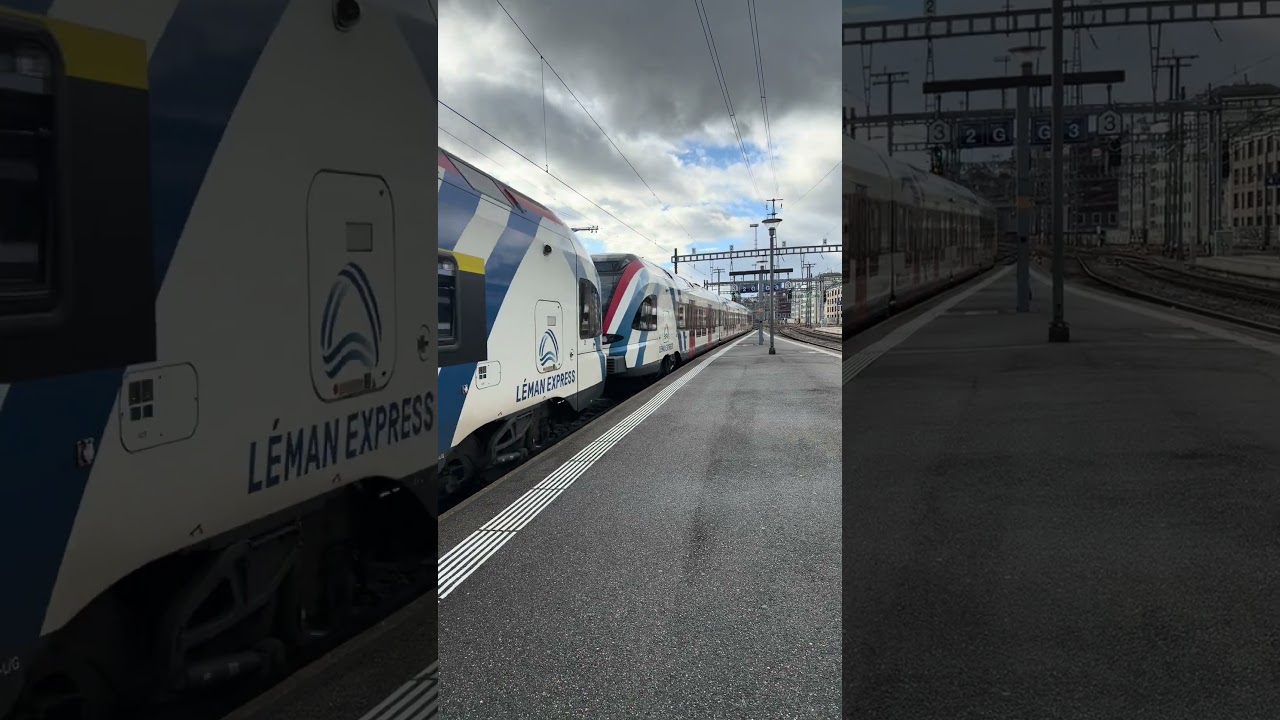 Re 6/6 et Leman Express en gare de Cornavin 