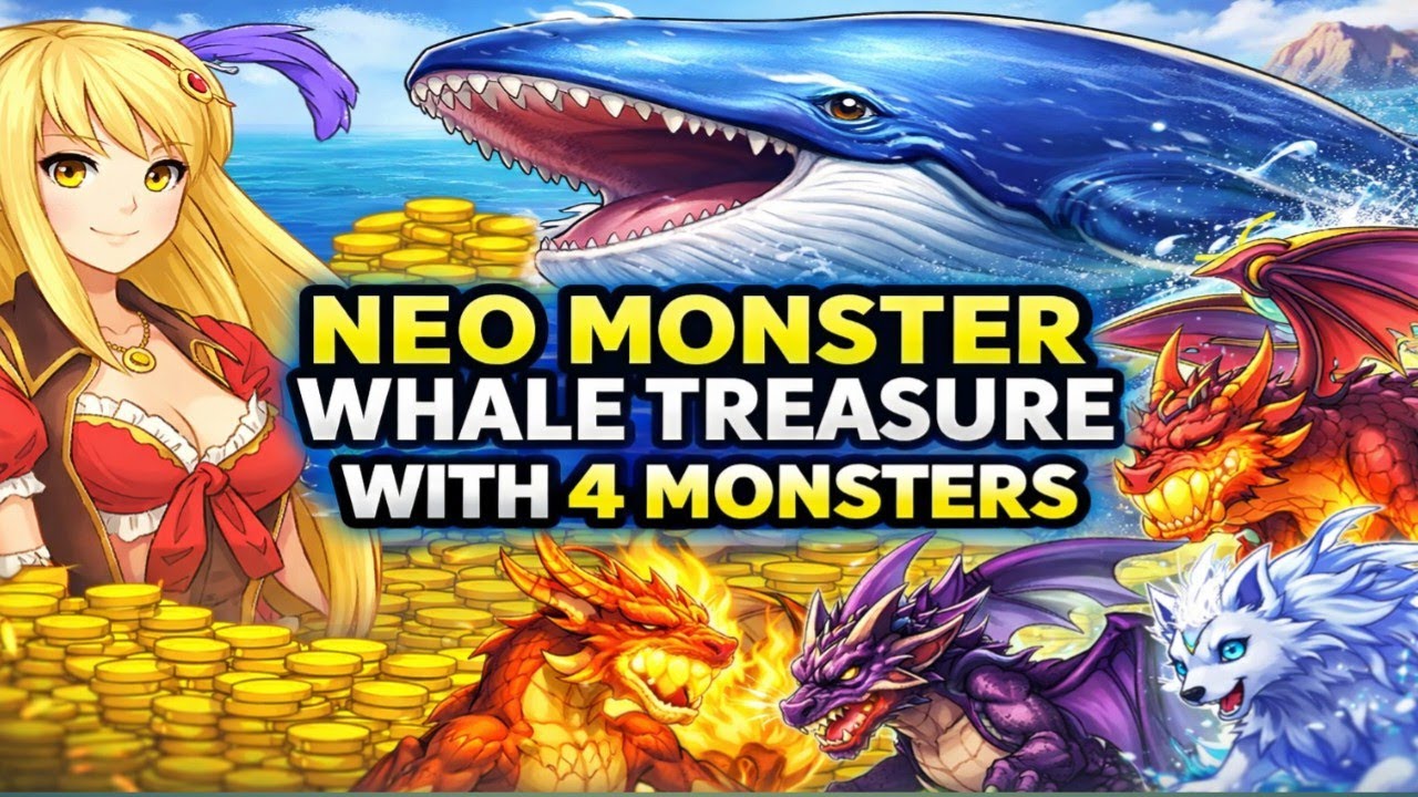 Neo monster | Whale's Treasure | All Bosses with 4 Monsters 🔥👾