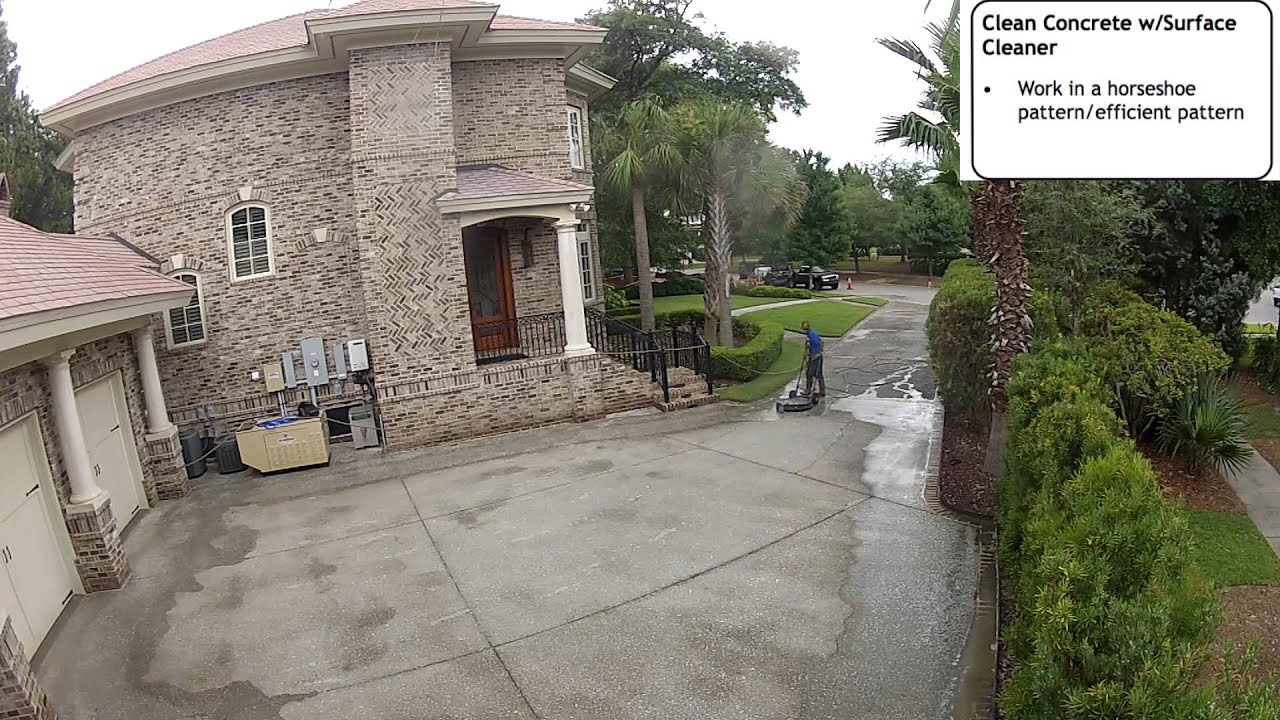 How to clean concrete using surface cleaner | Pressure Washer TV
