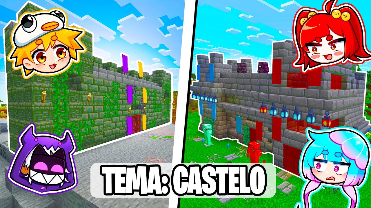 MENINOS vs MENINAS - Batalha de Constru&ccedil;&atilde;o no Minecraft