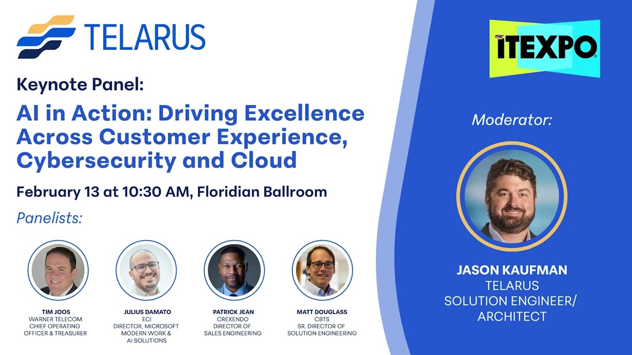ITEXPO 2025: Telarus Keynote Panel on AI in the Enterprise with Warner Telecom, ECI, Crexendo & CBTS