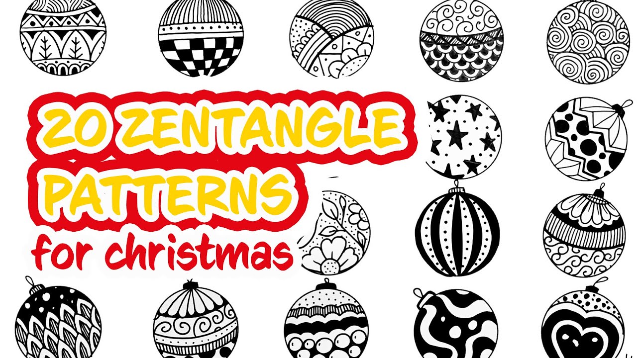 20 Zentangle Patterns &ndash; Christmas Patterns 🎅 | Relaxing Holiday Drawing