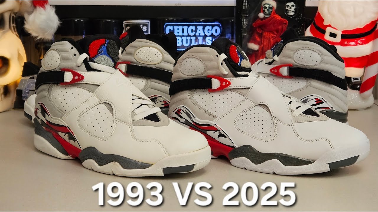 Сравнение Air Jordan 8 Chicago 2025 и 1993 годов 
