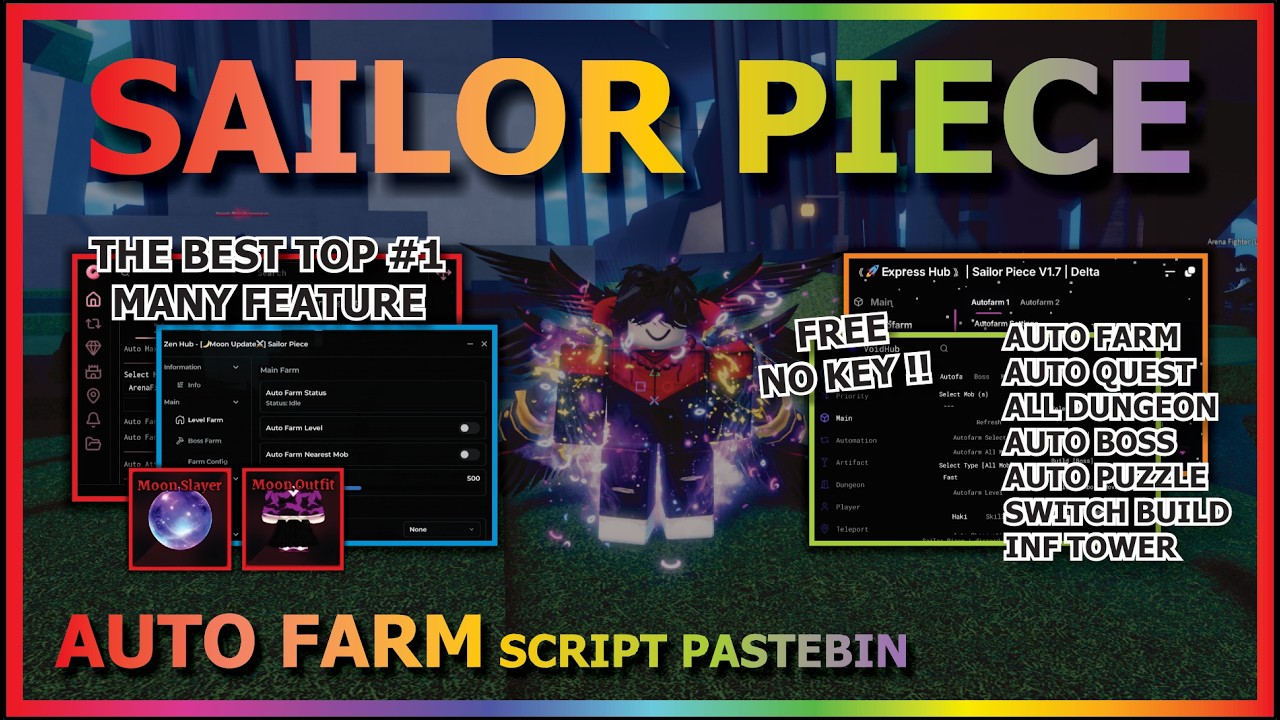 SAILOR PIECE Script Pastebin 2026 AUTO FARM, MOON SLAYER BOSS, QUEST, DUNGEON, KILL AURA (NO KEY)⚔️🌙