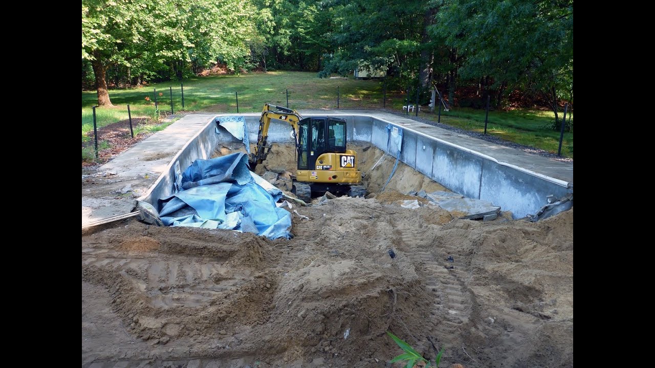 In Ground Swimming Pool Demolition Time Lapse