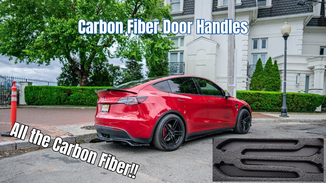 Don’t Vinyl Wrap your Tesla Door handles. DO this instead! EVBASE Carbon Fiber Door Handle Covers