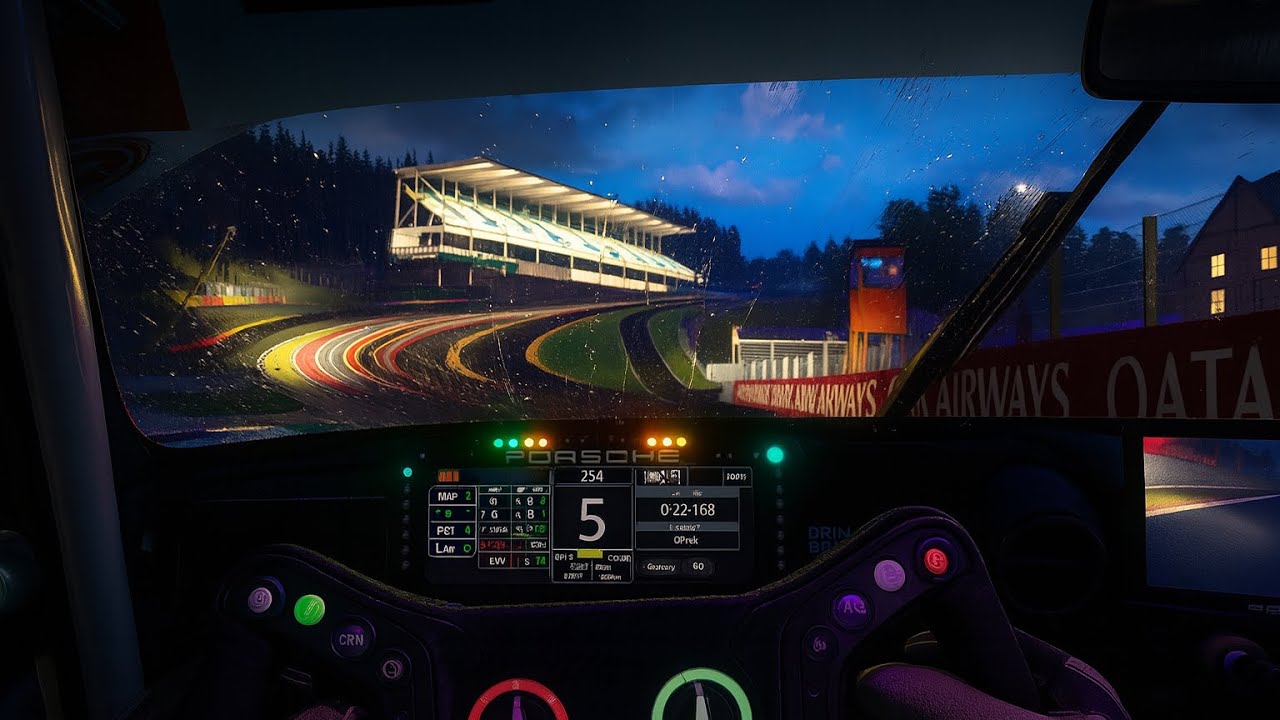 GT3 at Spa in the Rain | 4 Hours of Ambient Porsche Racing Sounds for Sleep
