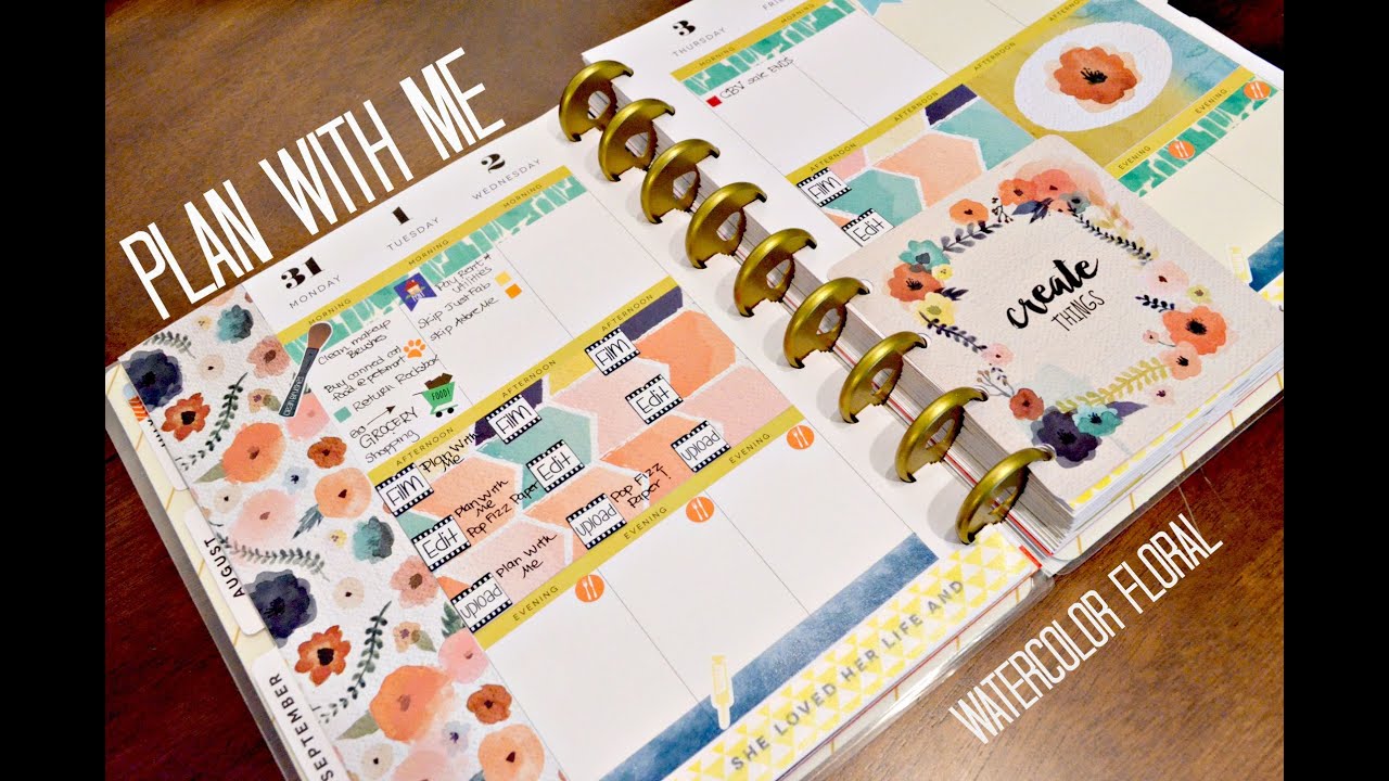 Plan With Me  |  Watercolor Floral