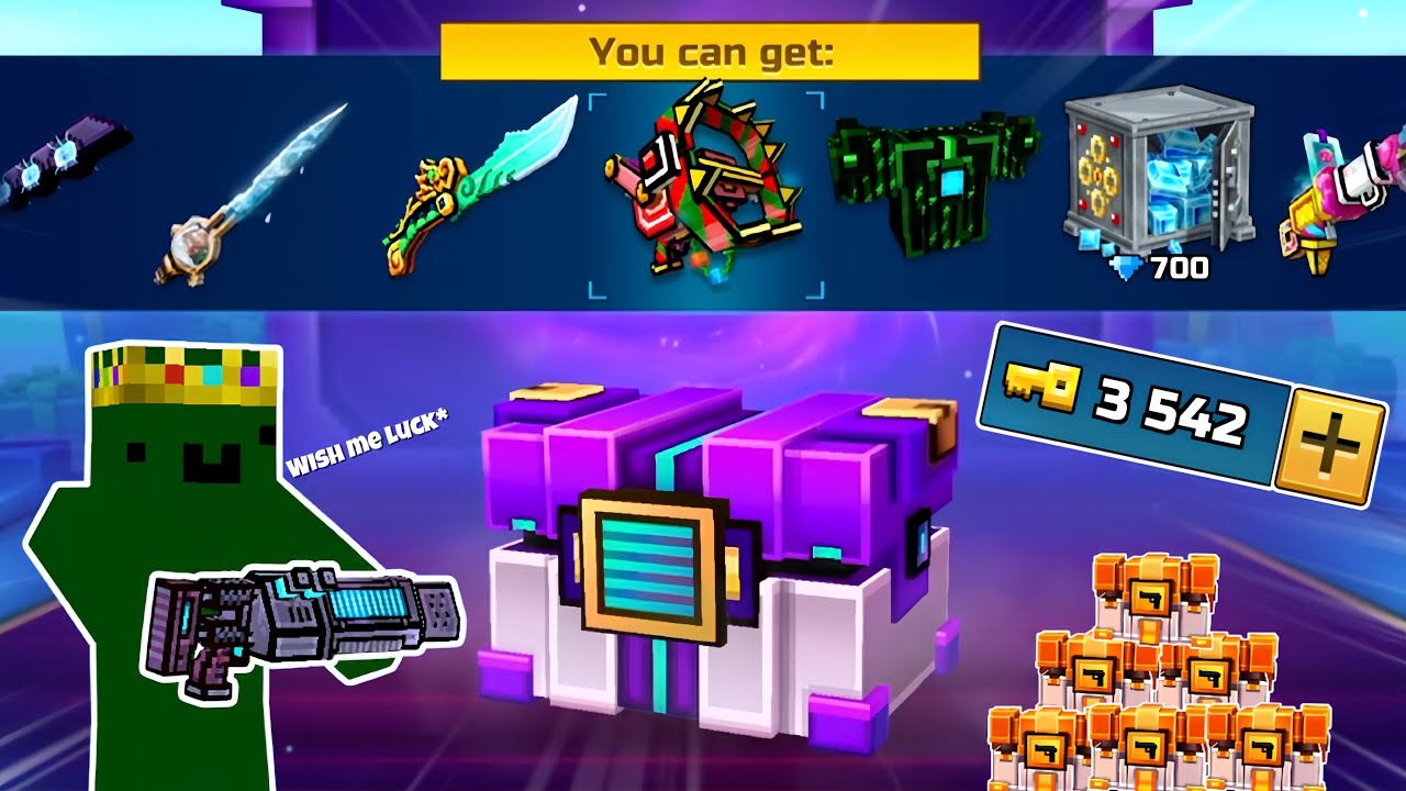 Потратить 3500 ключей (бесплатная игра) в лотерее &laquo;Исполнение желаний&raquo; в Pixel Gun 3D
