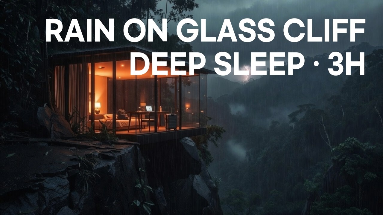 Heavy Storm at the Glass Cliff House | Rain Sounds for Sleep • 3H