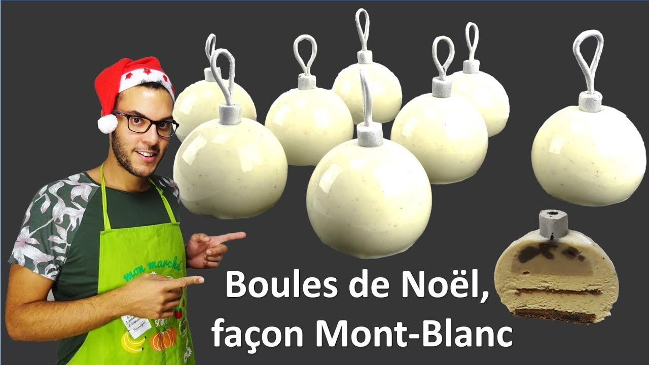 recette BOULES DE NOËL, FAÇON MONT-BLANC / Christmas balls chestnut vanilla (EG subs)