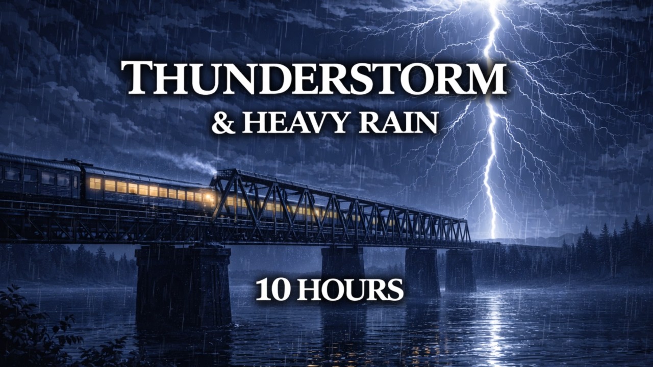 Soft Thunder + Heavy Rain | Rain Sounds for Sleep | Dark Screen | 10 Hours