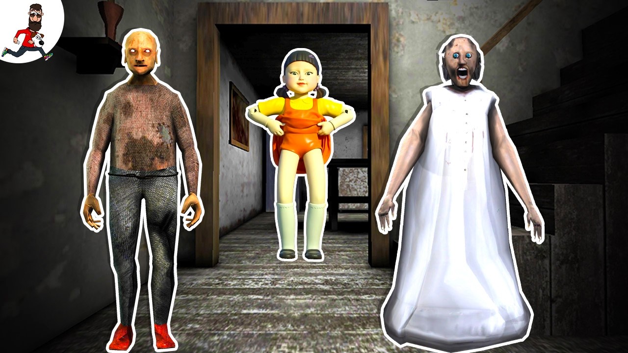 Squid Game Doll vs Granny Grandpa ► funny horror granny game