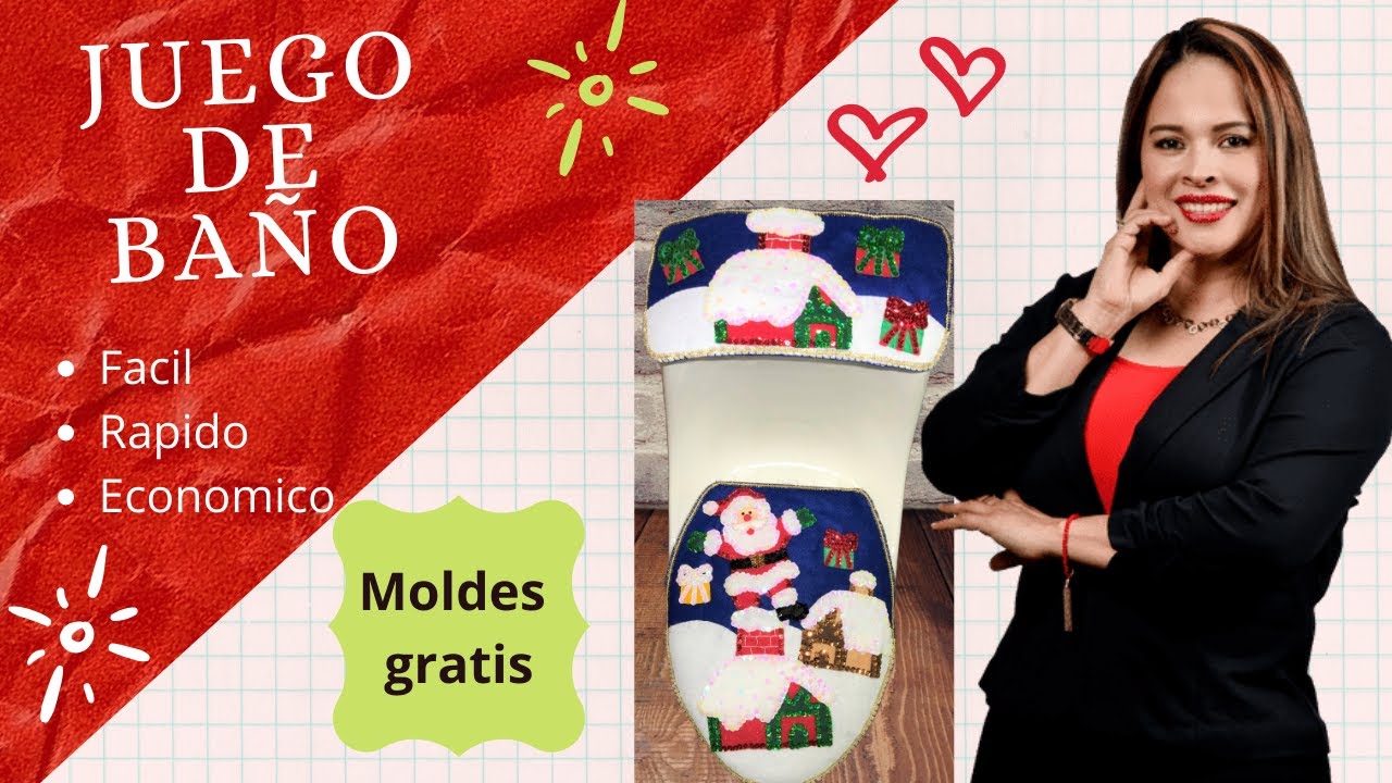 Como hacer un juego de baño navideño con pocos materiales