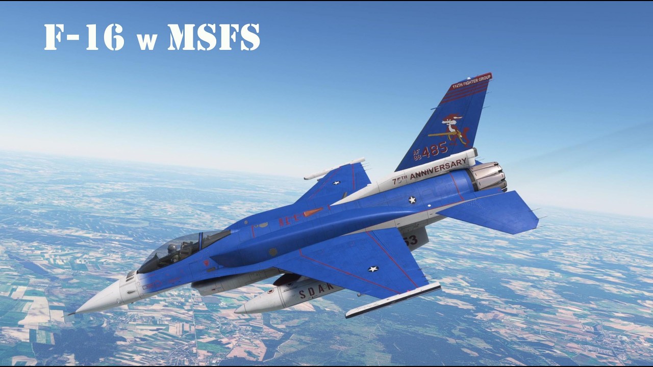 F-16 Fighting Falcon  w barwach Lecha Poznań-przelot nad Poznaniem MSFS 2020