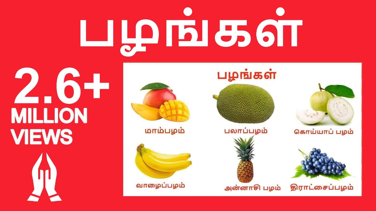பழங்கள் | Learn Tamil fruits name video for kids and children in Tamil |Tamilarasi