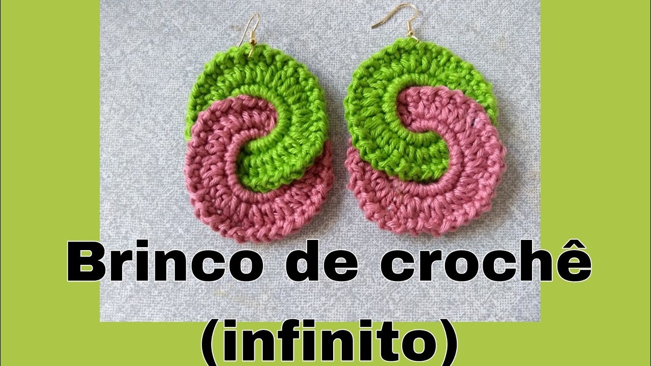 Brinco de crochê (infinito)crochê fácil .