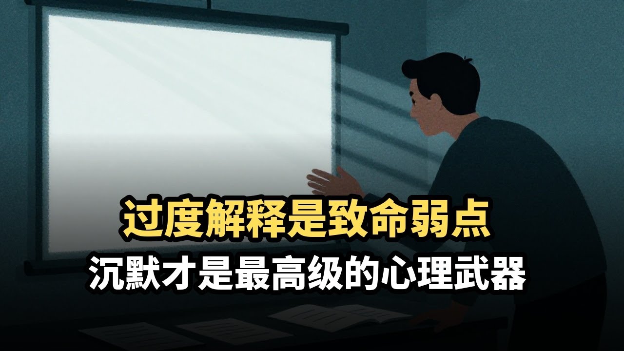 为什么你越解释，别人越不信任你？真正的权力往往藏在沉默的行动里