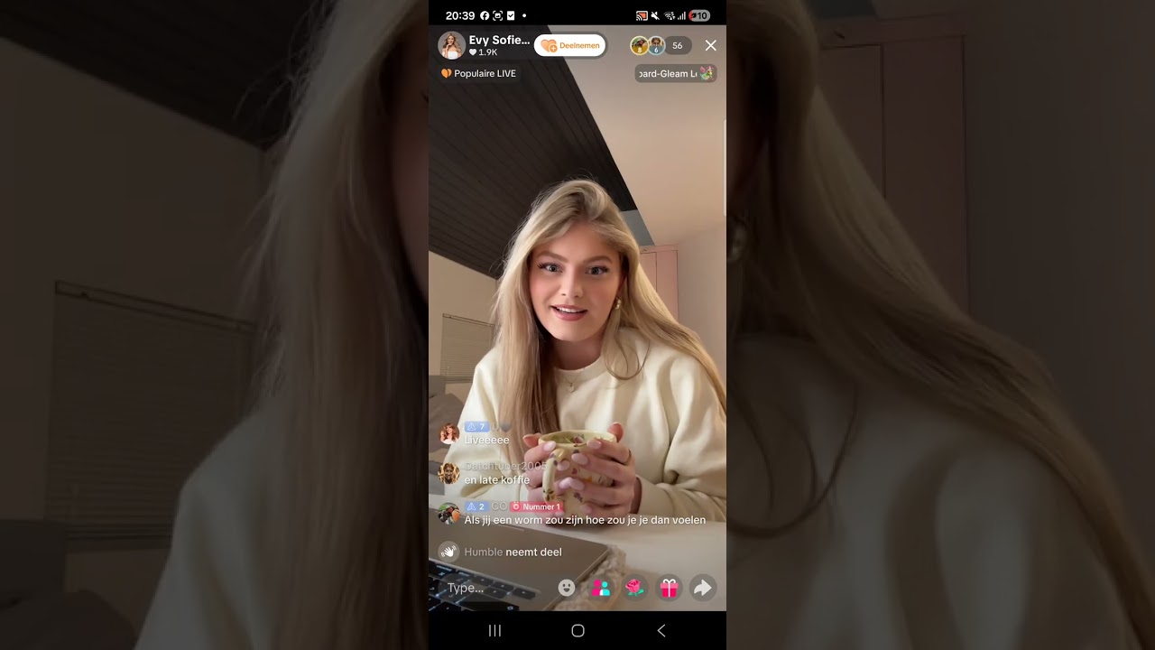 Ik kijk de live van Evy Sofie 12 Februari 