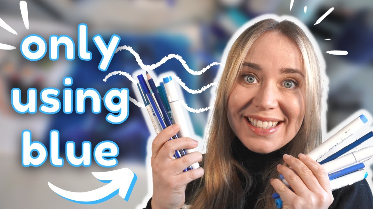 Using Blue Art Supplies | Drawing Dancing Wednesday Addams