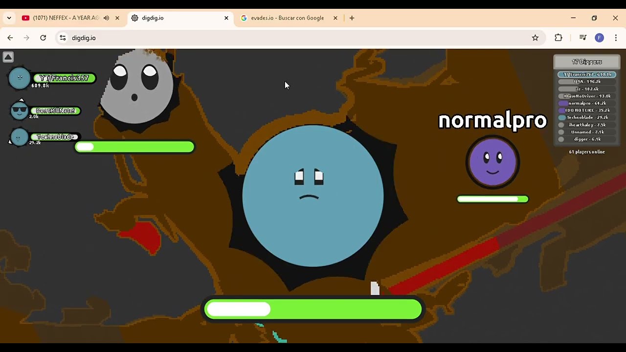 GAMEPLAY FFA//THE RETURN OF DIGDIG.IO AND CREATING NEW FRIENDS//YT/Francis357