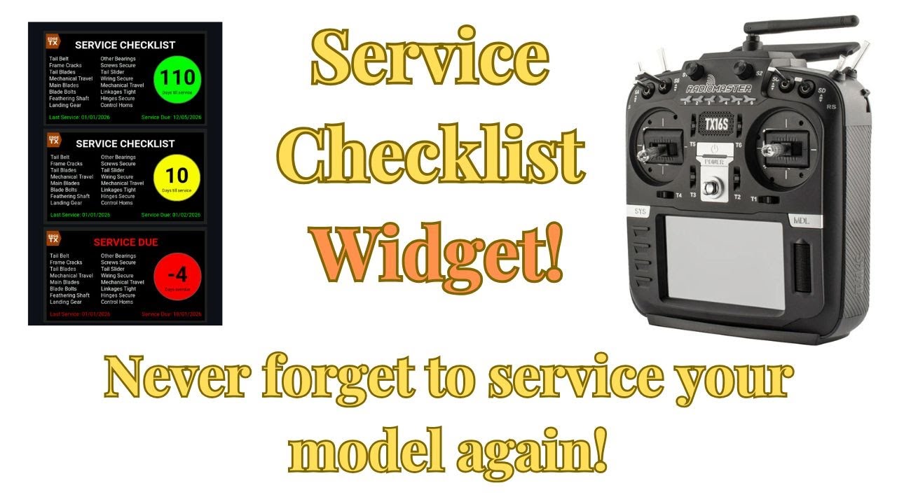 Radiomaster TX16S ELRS - Service Checklist Widget