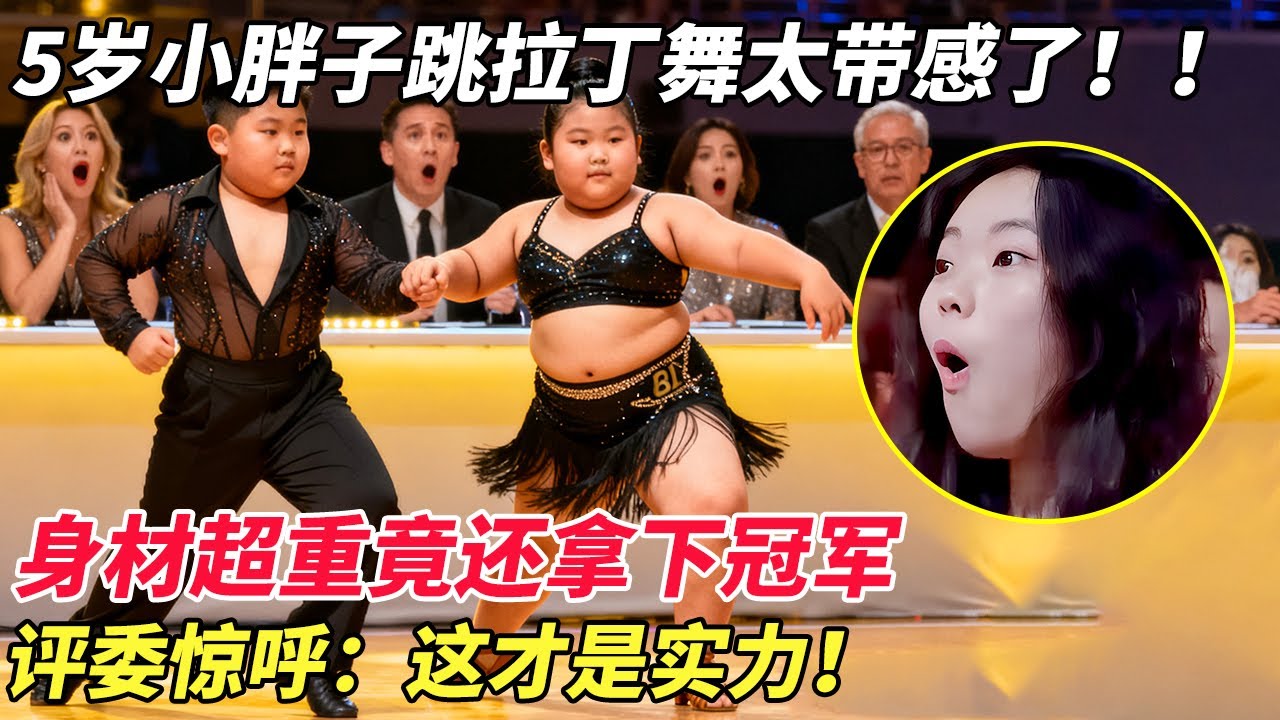 5岁小胖子跳拉丁舞太带感了！身材超重竟还拿下冠军，评委惊呼：这才是实力！【家有大明星】