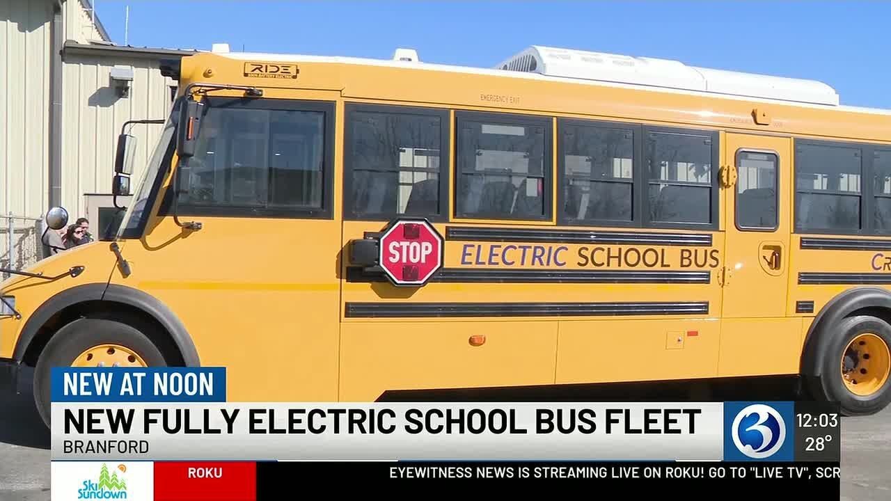 VIDEO: Branford introduces dozens of fully electric school buses