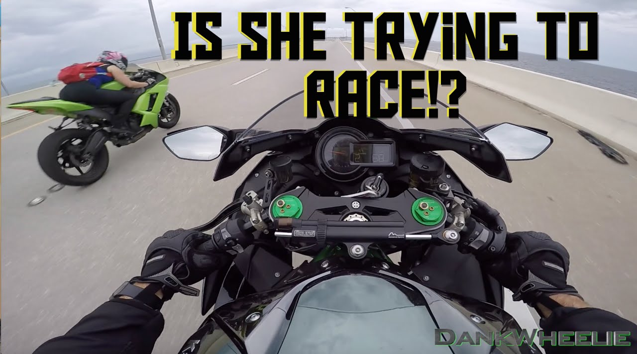 Ninja H2 : Rain Ride - Biker Chick Tags Along!