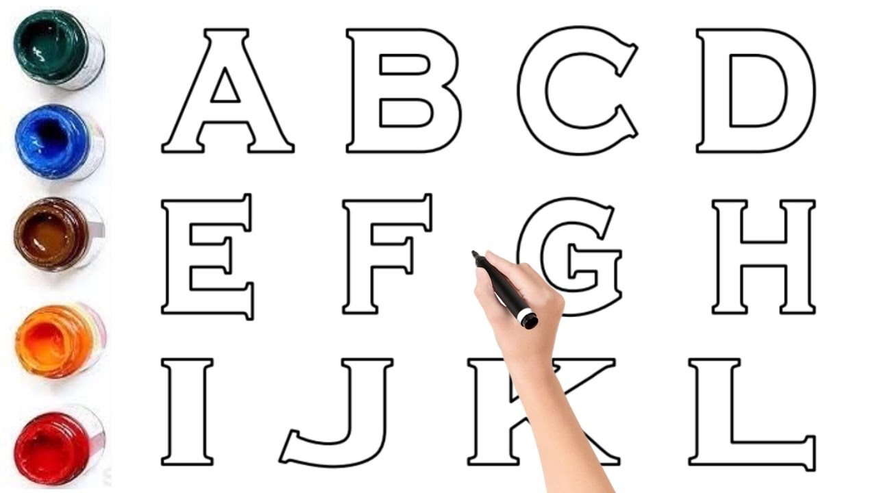 Alphabet Capital Letters A to L For Kids Toddlers/Easy ABC Tracing & Coloring Step by Step For Kids